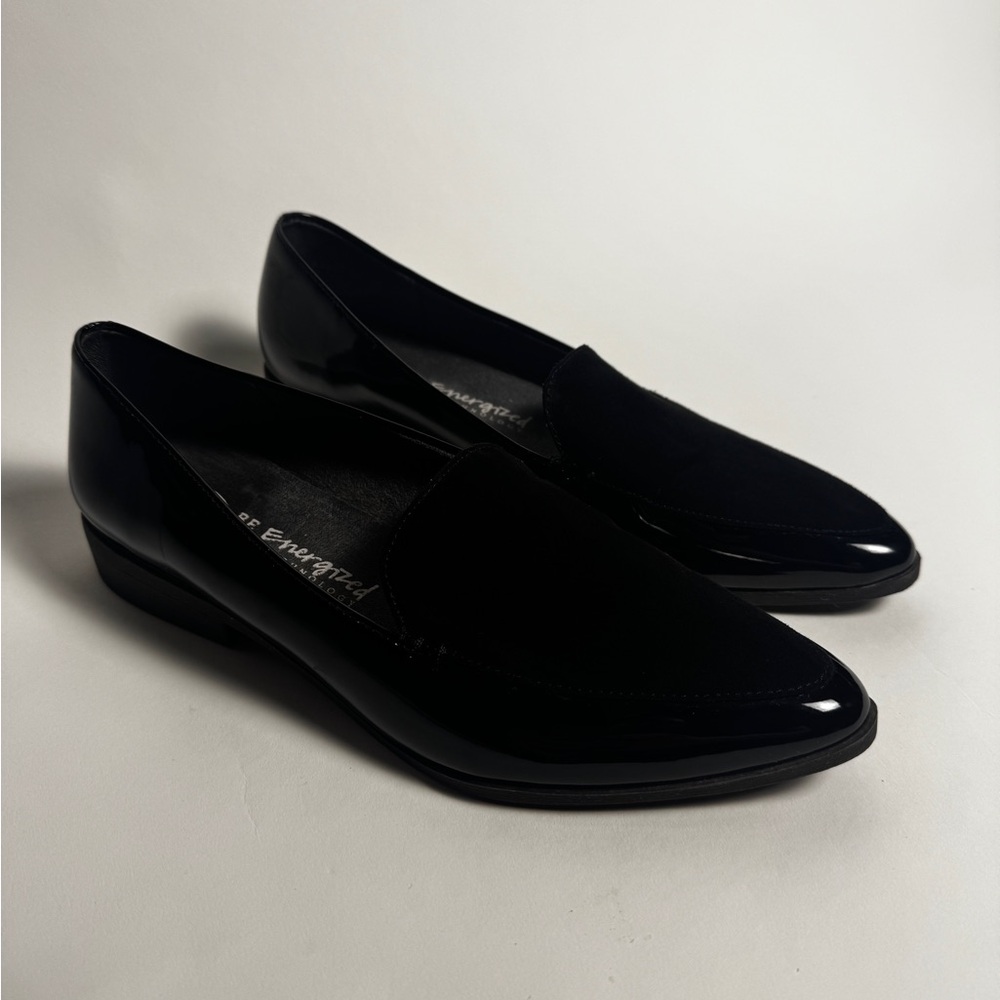 Dr. Scholl’s Black Patent Leather & Suede Loafers